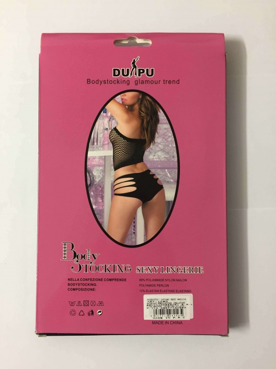 COORDINATO BODY SEX A RETE NERO MISURA UNICA