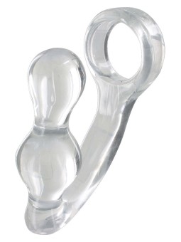 STIMOLATORE PROSTATA PLUG ANALE POWER PLUG & PENISRING CLEAR