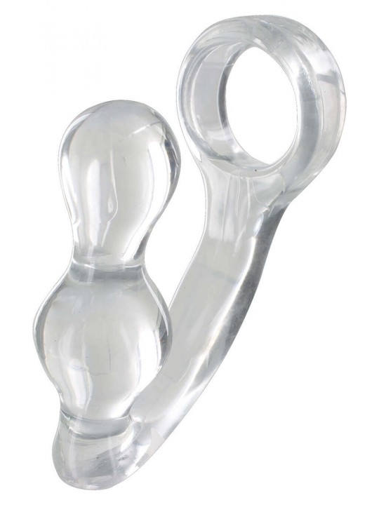 STIMOLATORE PROSTATA PLUG ANALE POWER PLUG & PENISRING CLEAR STIMOLATORE PROSTATA PLUG ANALE POWER PLUG & PENISRING CLEAR