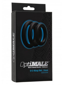 Kit di 3 Anelli OptiMALE 3 C-Ring Set Thick Nero
