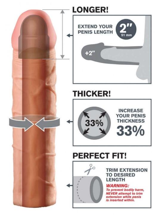 Mega Estensione Pene Fantasy X-Tensions Colore Caramello Brown Mega Estensione Pene Fantasy X-Tensions Colore Caramello Brown