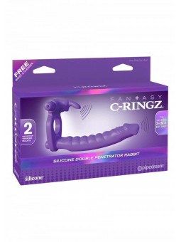 ANELLO CON VIBRATORE RABBIT E ANALE Double Delight