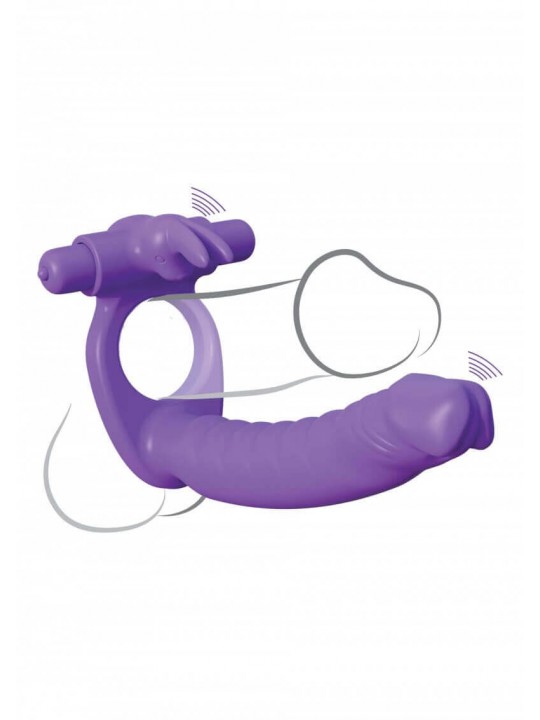 ANELLO CON VIBRATORE RABBIT E ANALE Double Delight ANELLO CON VIBRATORE RABBIT E ANALE Double Delight