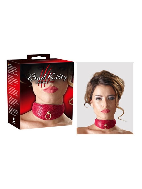 Collare rosso Halsfessel Bad Kitty