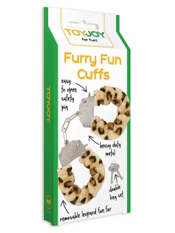 Manette in peluche color leopardo,per giochi erotici