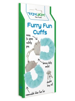 Manette in peluche color azzurro,per giochi erotici