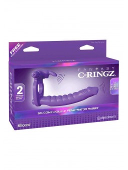 ANELLO CON VIBRATORE RABBIT E ANALE Double Delight