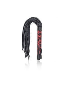 FRUSTA NER CON MANICO LEOPARDATO ROSSO