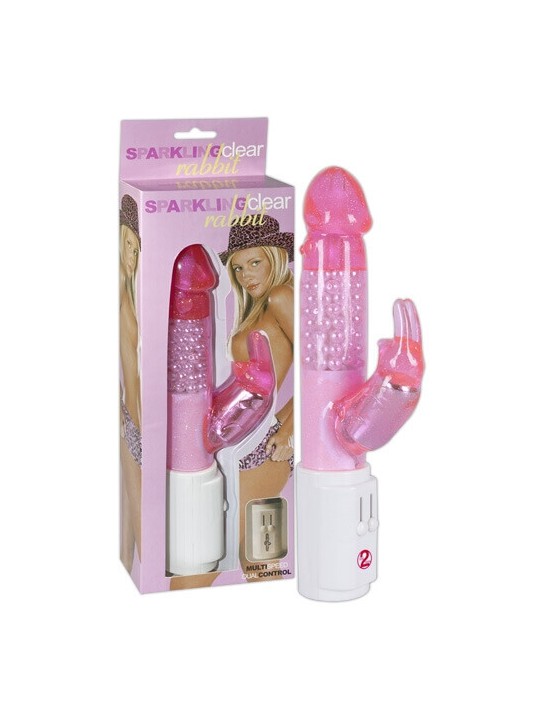 VIBRATORE 'SPARKLING CLEAR RABBIT' CON STIMOLATORE CLITORIDE VIBRATORE 'SPARKLING CLEAR RABBIT' CON STIMOLATORE CLITORIDE