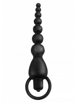 Vibratore Anale VIBRATING SILICONE ANAL BEADS BLACK