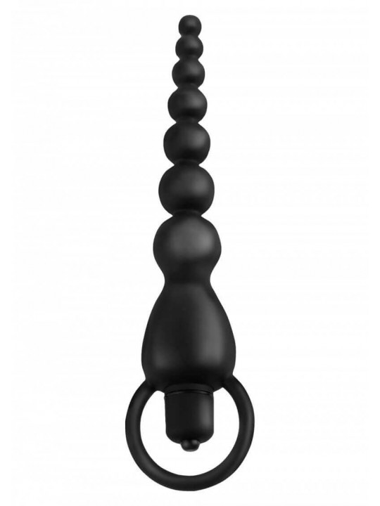 Vibratore Anale VIBRATING SILICONE ANAL BEADS BLACK Vibratore Anale VIBRATING SILICONE ANAL BEADS BLACK