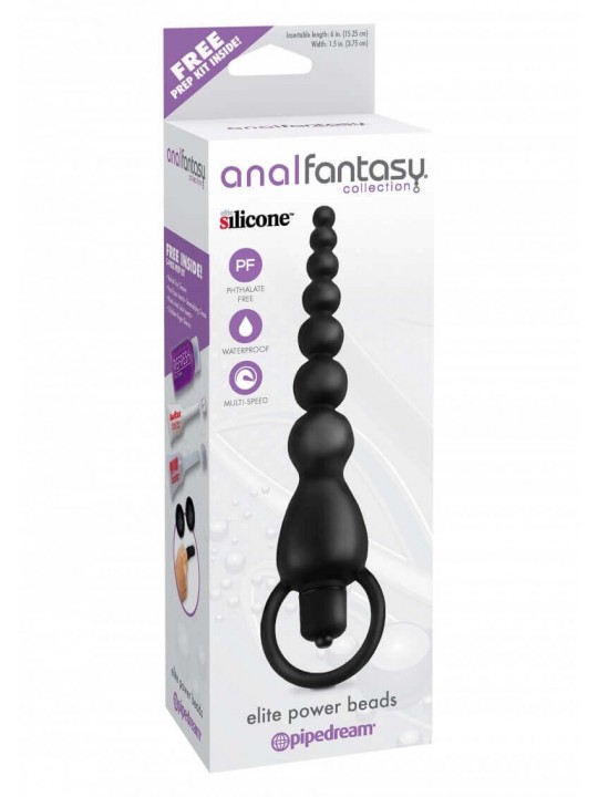 Vibratore Anale VIBRATING SILICONE ANAL BEADS BLACK Vibratore Anale VIBRATING SILICONE ANAL BEADS BLACK