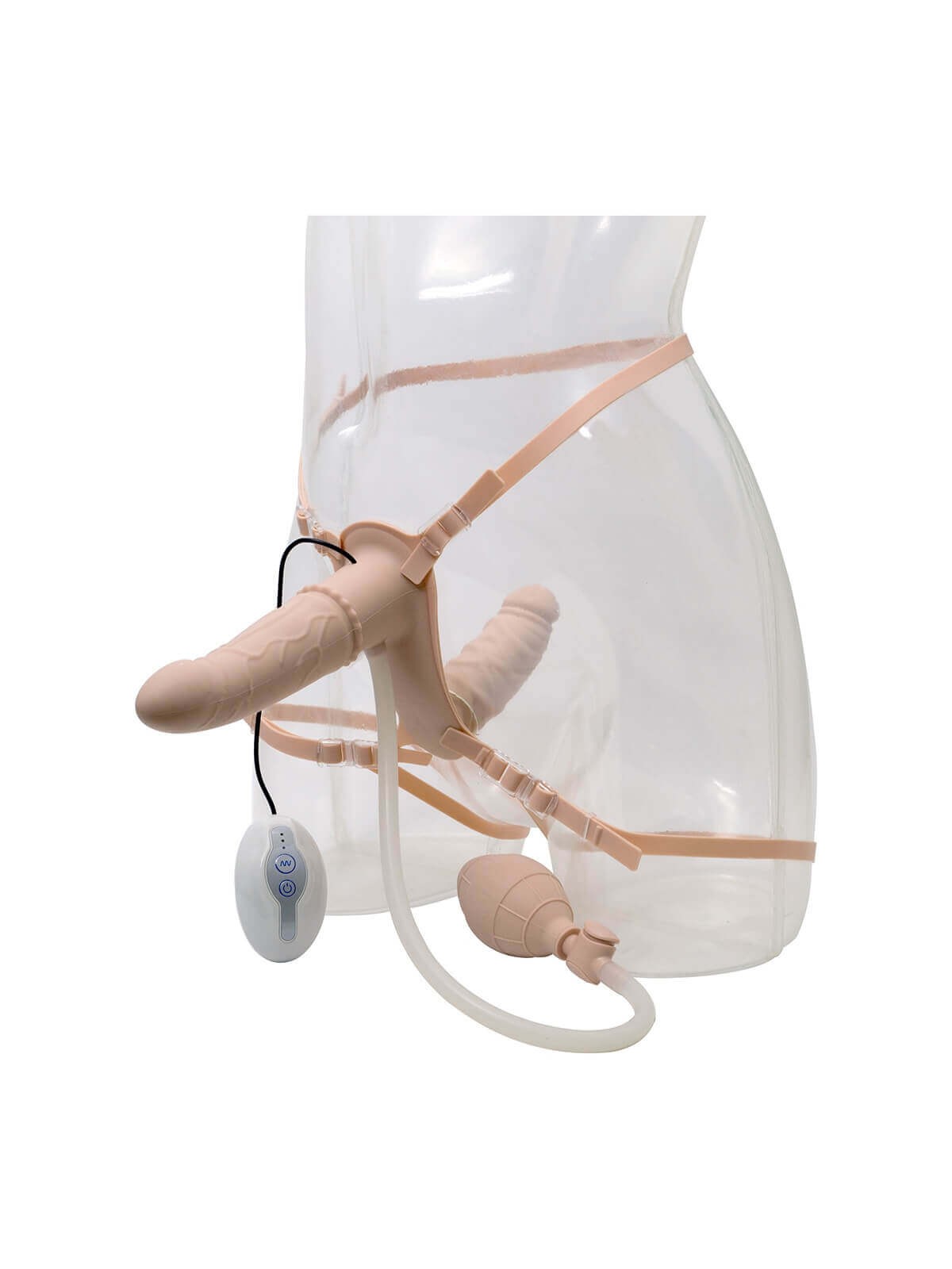 Strap-On Doppio Gonfiabile Con Vibrazione Col. Carne Strap-On Doppio Gonfiabile Con Vibrazione Col. Carne